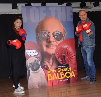 Mary Kom Inspires Anupam Kher  Spars With Him At Shiv Shastri Balboa Poster Launch