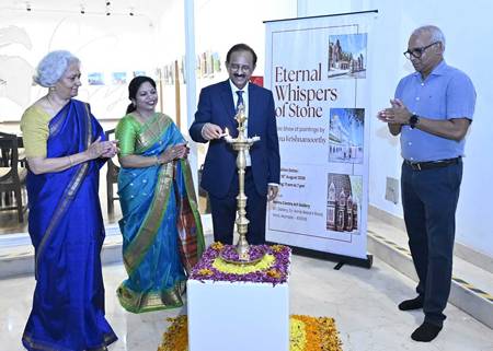 “Eternal Whispers Of Stone” Solo Show Of Paintings By Uma Krishnamoorthy In Nehru Centre Art Gallery